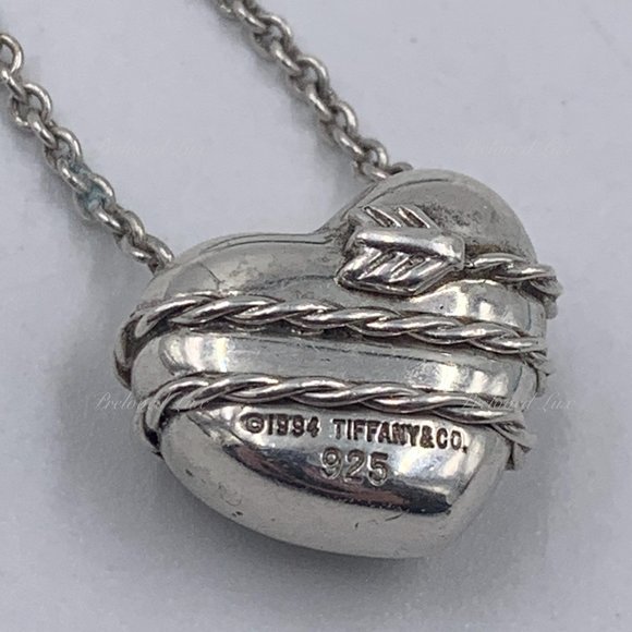 Authentic Tiffany & Co Silver Solid Heart Necklace - Picture 6 of 9